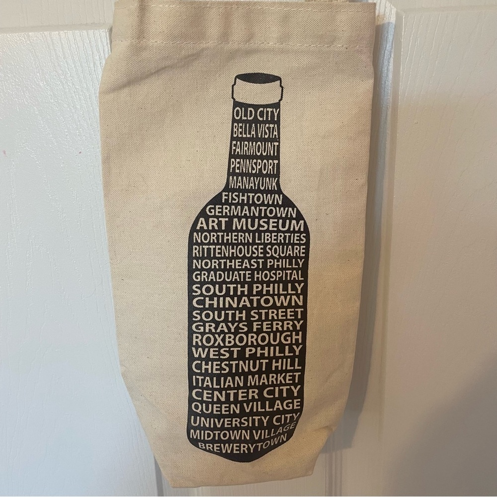 Philadelphia Neighborhood Canvas Wine Tote - Picture 4 of 5